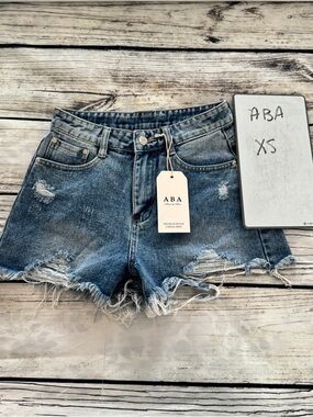 Women's Distressed Denim Shorts in Blue